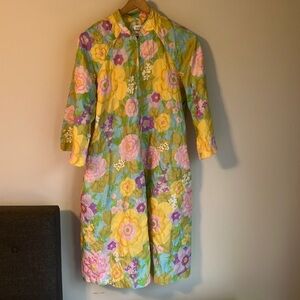 VintageFloral Quilted housecoat or pool cover up